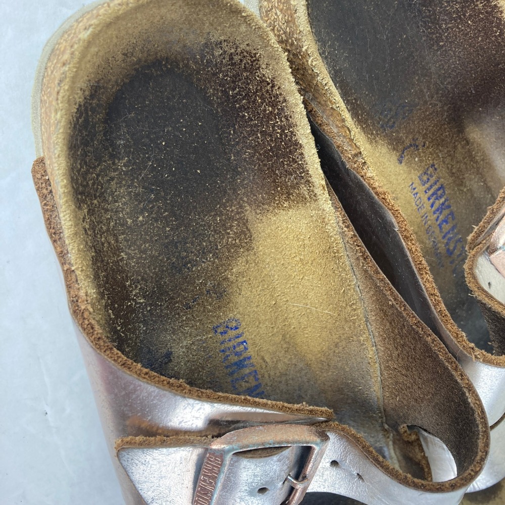 Birkenstock Arizona‎ Sz 8.5 Rose Gold Big Buckle Comfort Sandals Boho Grunge - Picture 7 of 9